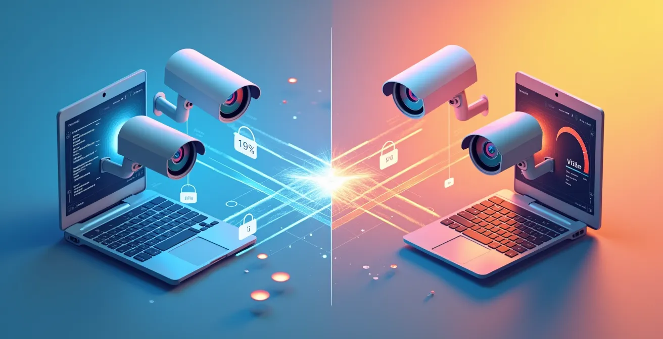 Schéma conceptuel comparant l'architecture Edge AI et Cloud AI pour l'analyse vidéo en temps réel